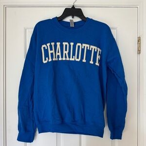 Royal Blue Charlotte Embroidered Crewneck Sweatshirt